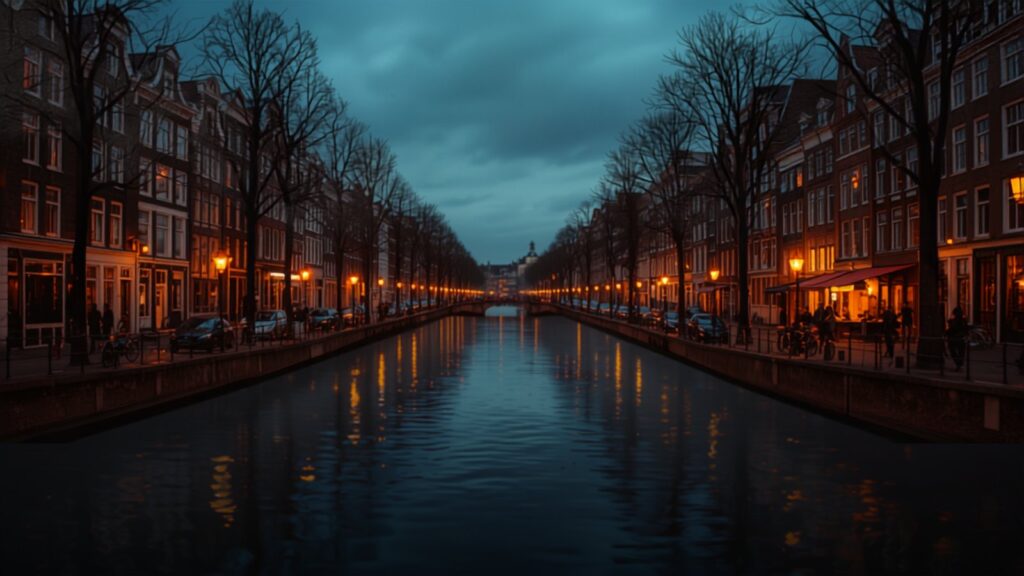 Amsterdam canals at dusk — TravelDeals AI