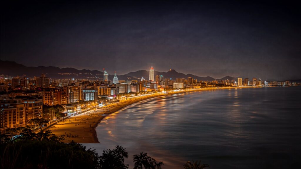 Barcelona Mediterranean skyline at night — TravelDeals AI