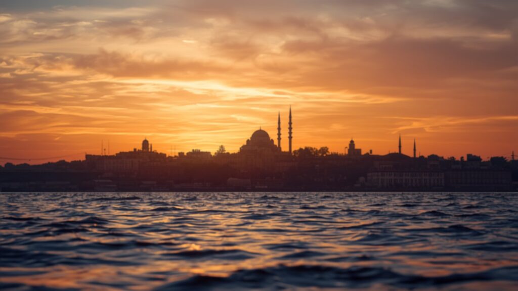 Istanbul Bosphorus and mosque at dusk — TravelDeals AI