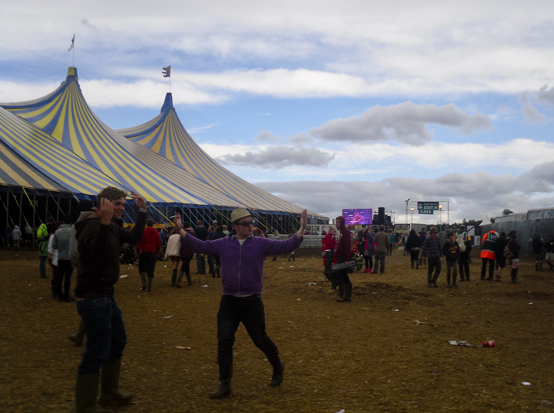 Crowd and stage at Leeds Festival in Bramham Park