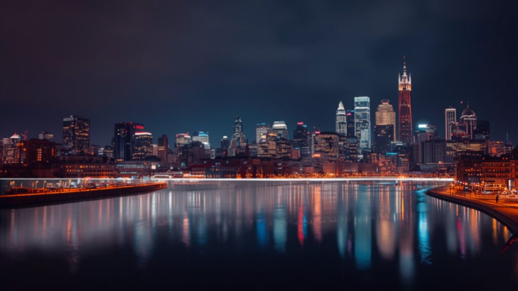 Montreal skyline at night — TravelDeals AI